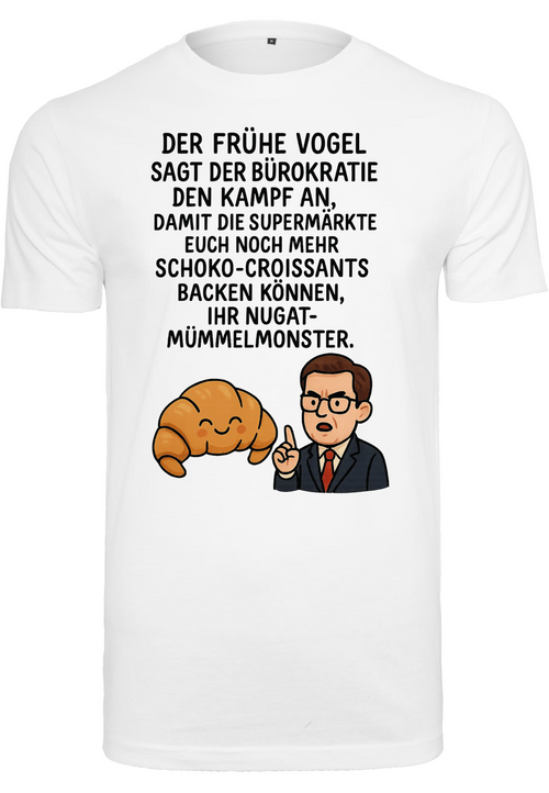 TikTok Trend Shirt - Lehrer mit Croissant & Spruch | Slim Fit Bio-Baumwolle