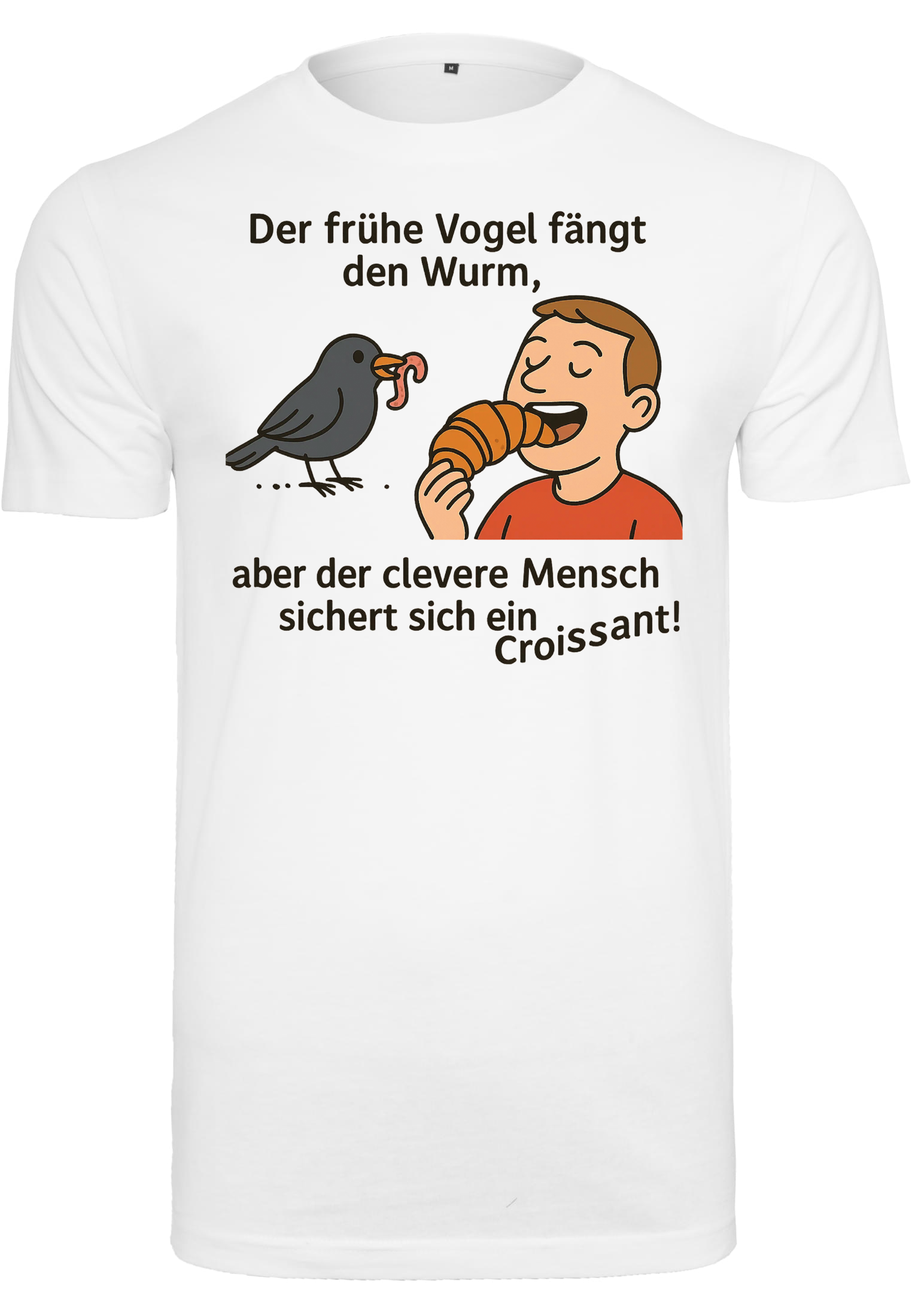 TikTok Trend Shirt – Der clevere Mensch & das Croissant | Virales Motiv